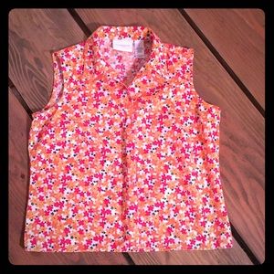 Liz Claiborne sleeveless button down shirt Sz S